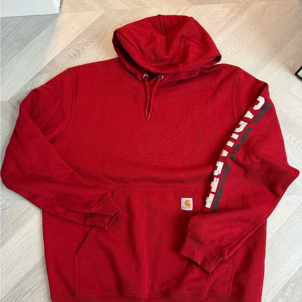 Carhartt Men's Crimson Logo-Detail Hooded Sweatshirt